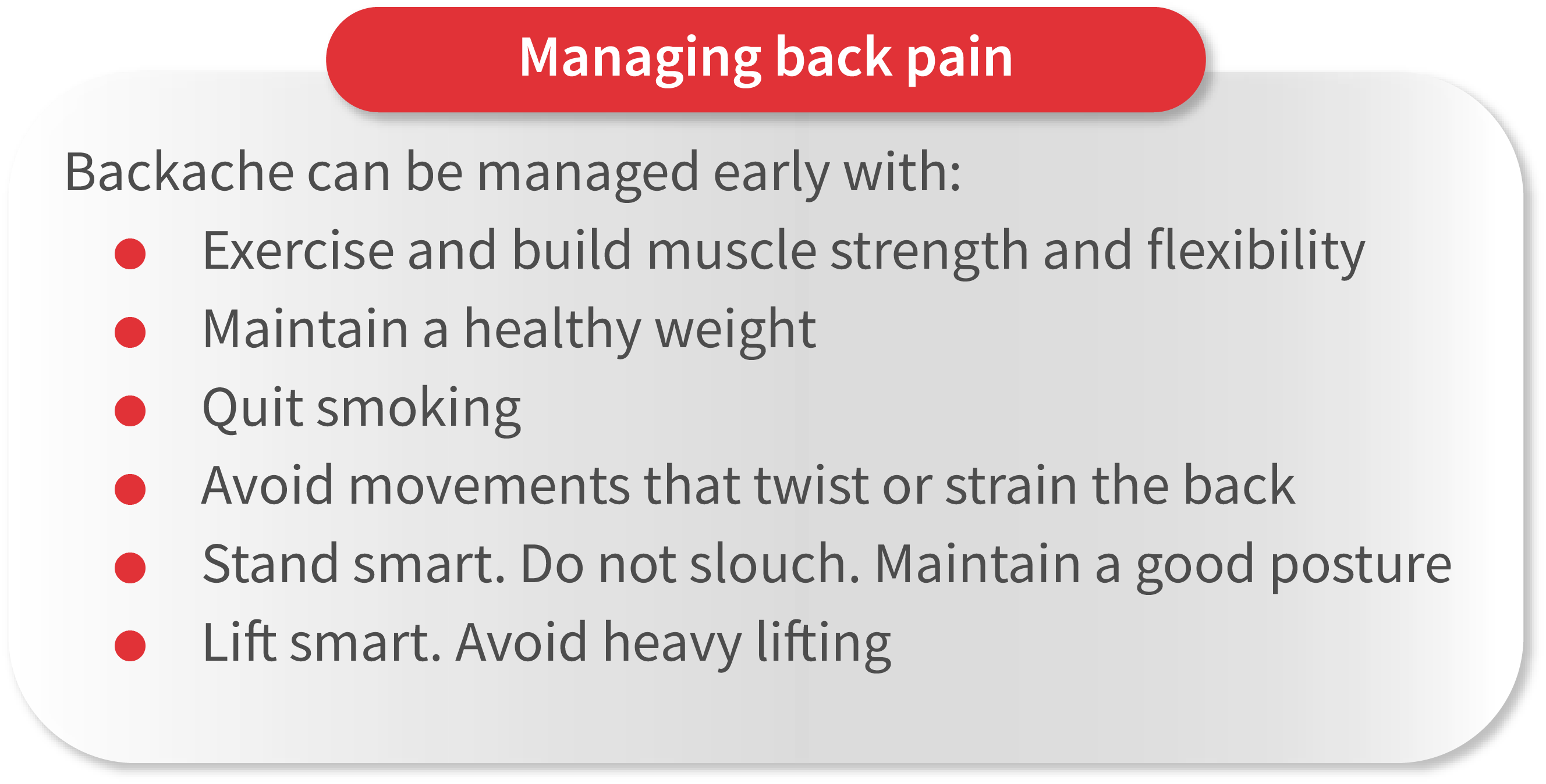 Managing Back Pain