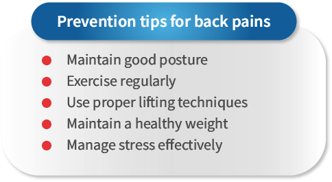  PREVENTION TIPS FOR BACK PAINS